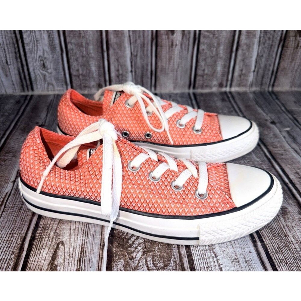 Converse All Star Sneakers Women’s‎ Size 5 Coral Orange Canvas Lace Up Shoes